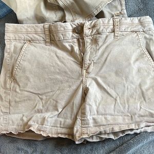 American Eagle khaki shorts, size 10, wore for work reasons